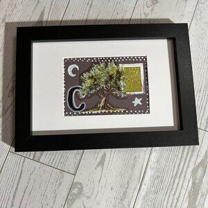 Original ACEO Art Card Tree Design W/ "C" Handmade 2025 - NO FRAME